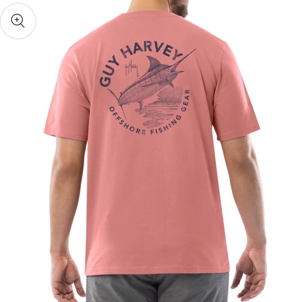 NWT! Guy Harvey Men’s OG Canyon Rose Pocket Tee -Core Stencil Size Medium